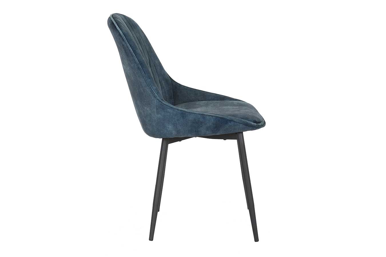 Stuhl JUL Samt Vintage blau