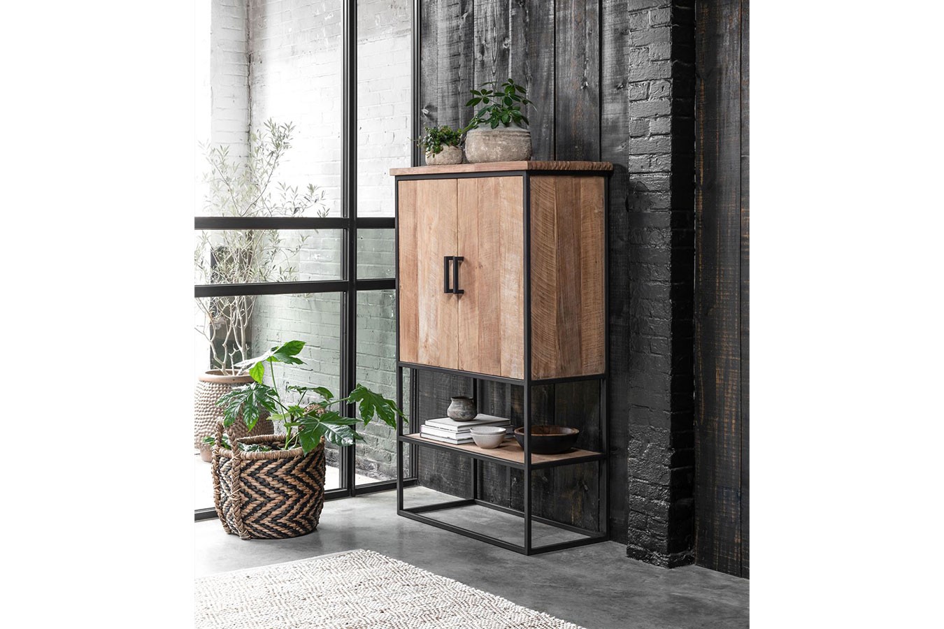 Schrank Timeless Teakholz H 140 cm