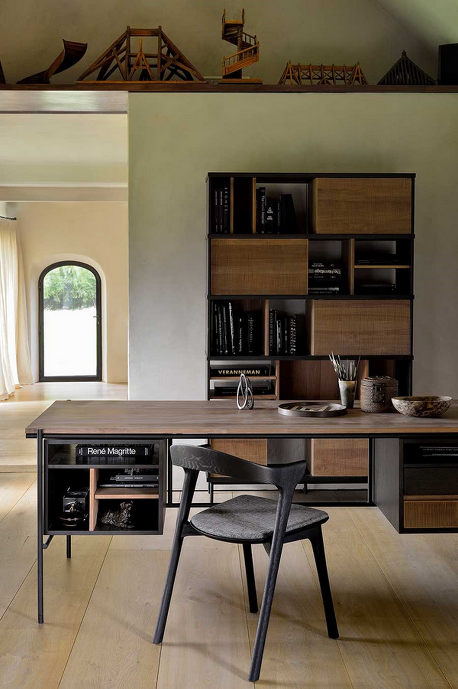 Schreibtisch Oscar Teak Metall B 200 cm