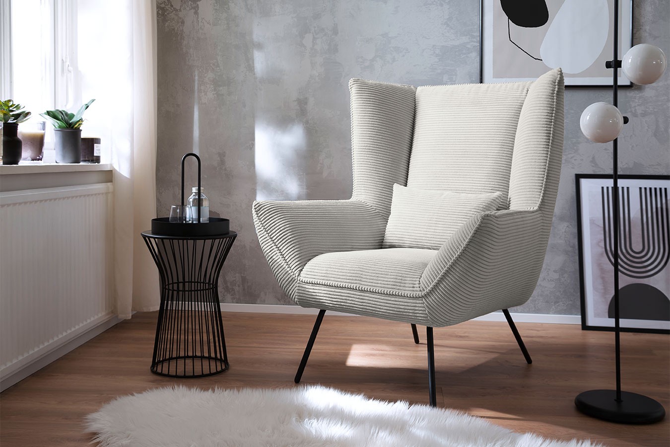 Sessel Evelin Cord hellgrau