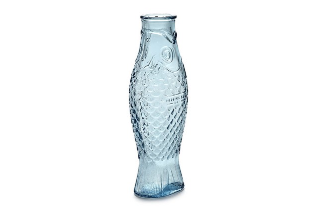 Designer Karaffe Fish & Fish Glas hellblau