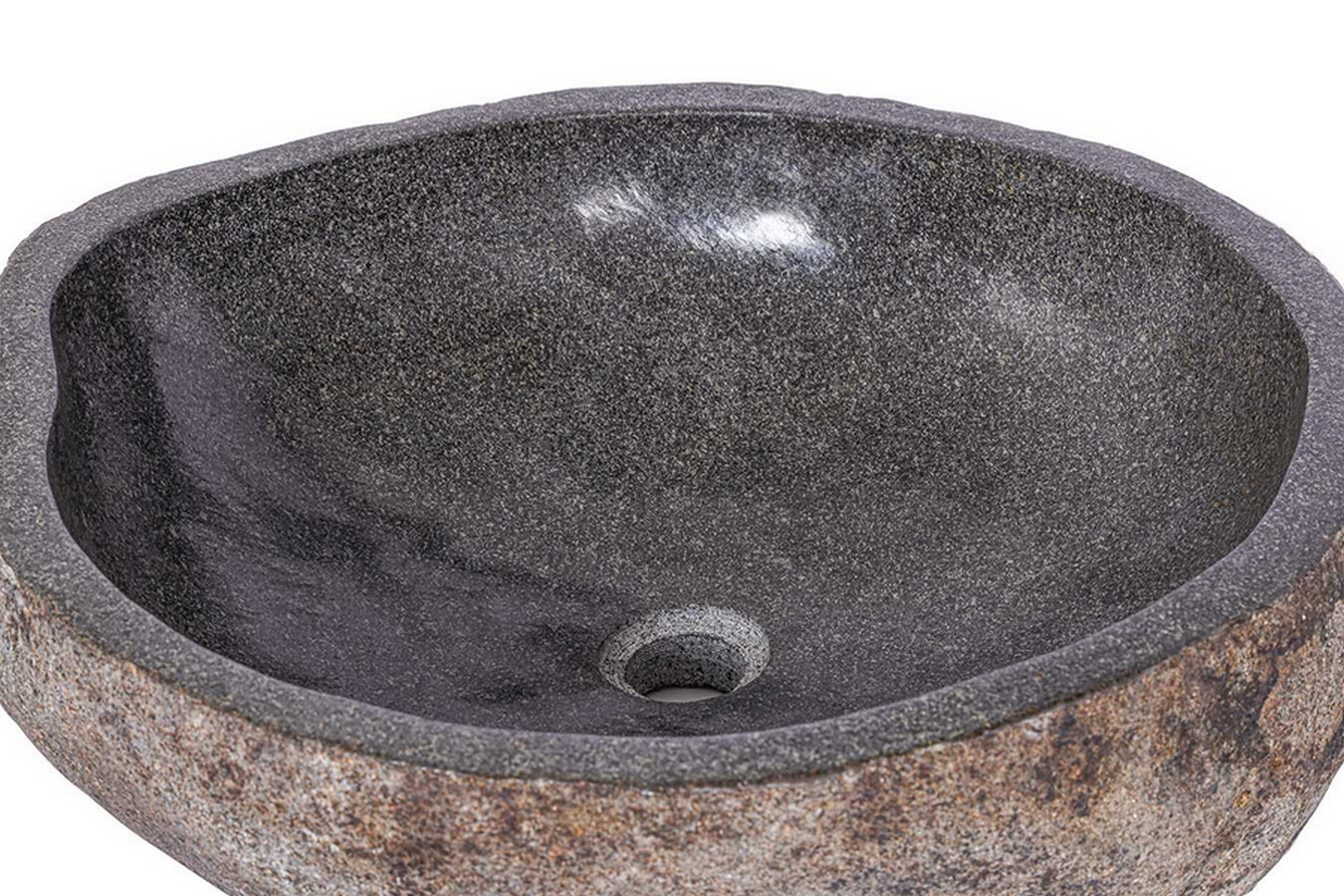 Waschbecken Kiesel oval groß