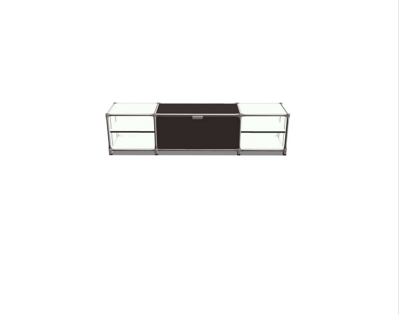 Lowboard schwarz-weiß B 174 cm