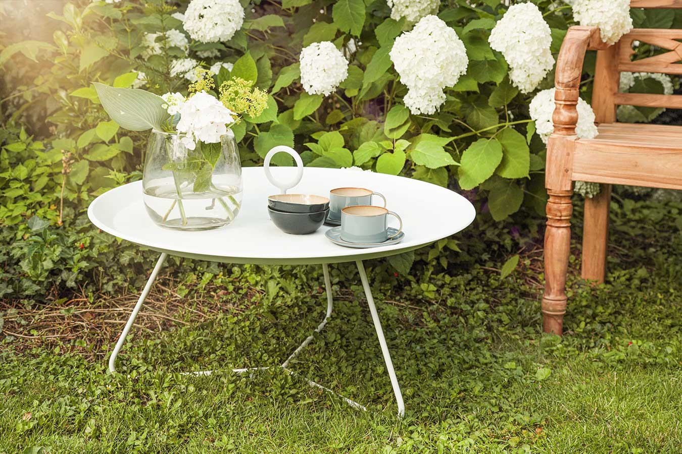 Beistelltisch Eyelet weiss D 60 cm