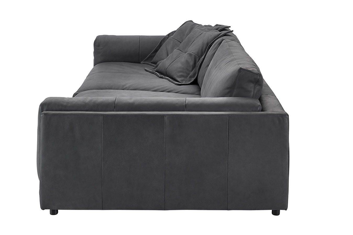 Loungesofa Ken Leder anthrazit