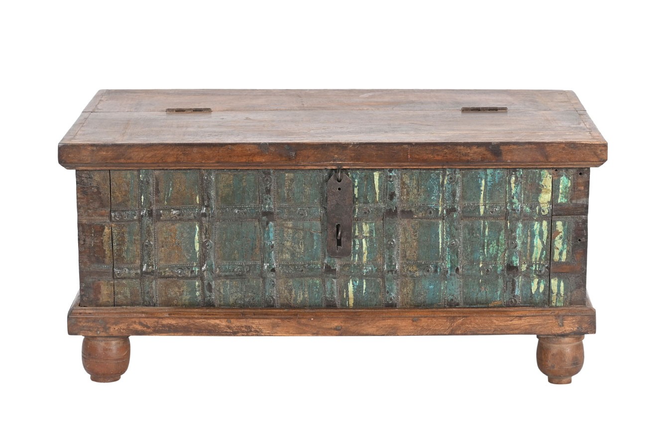 Holztruhe Vintage blau