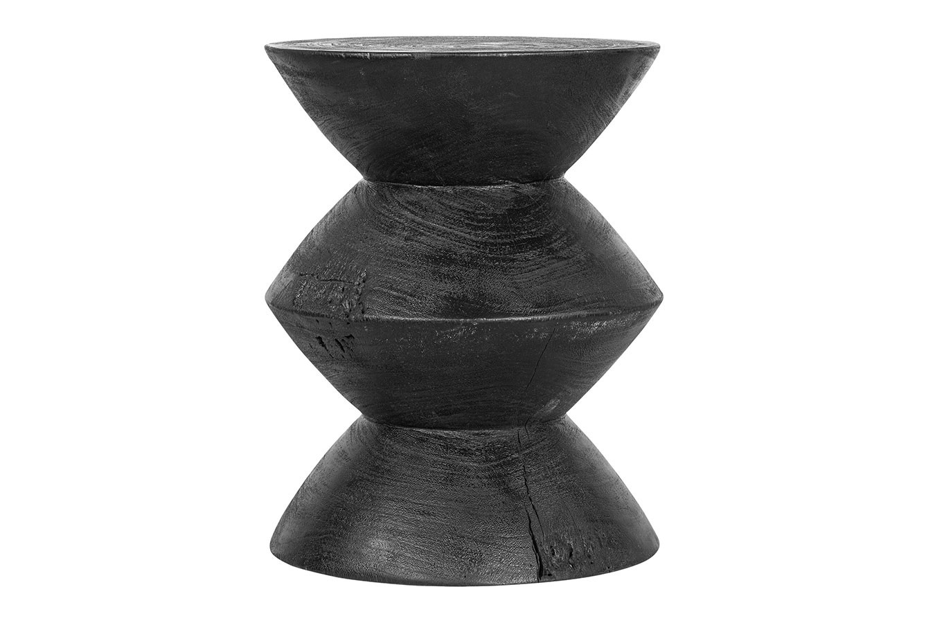 Beisteller Curve Massivholz schwarz