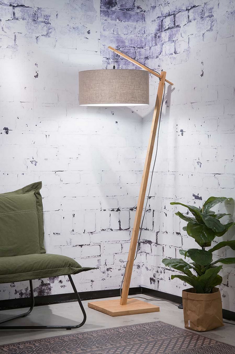 Stehlampe Andes Bambus beige H 176