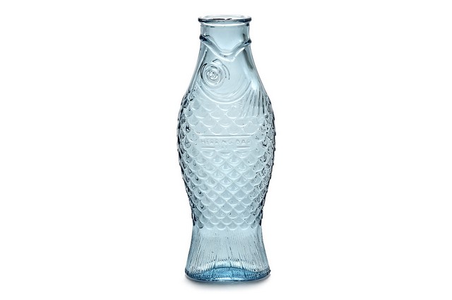 Designer Karaffe Fish & Fish Glas hellblau