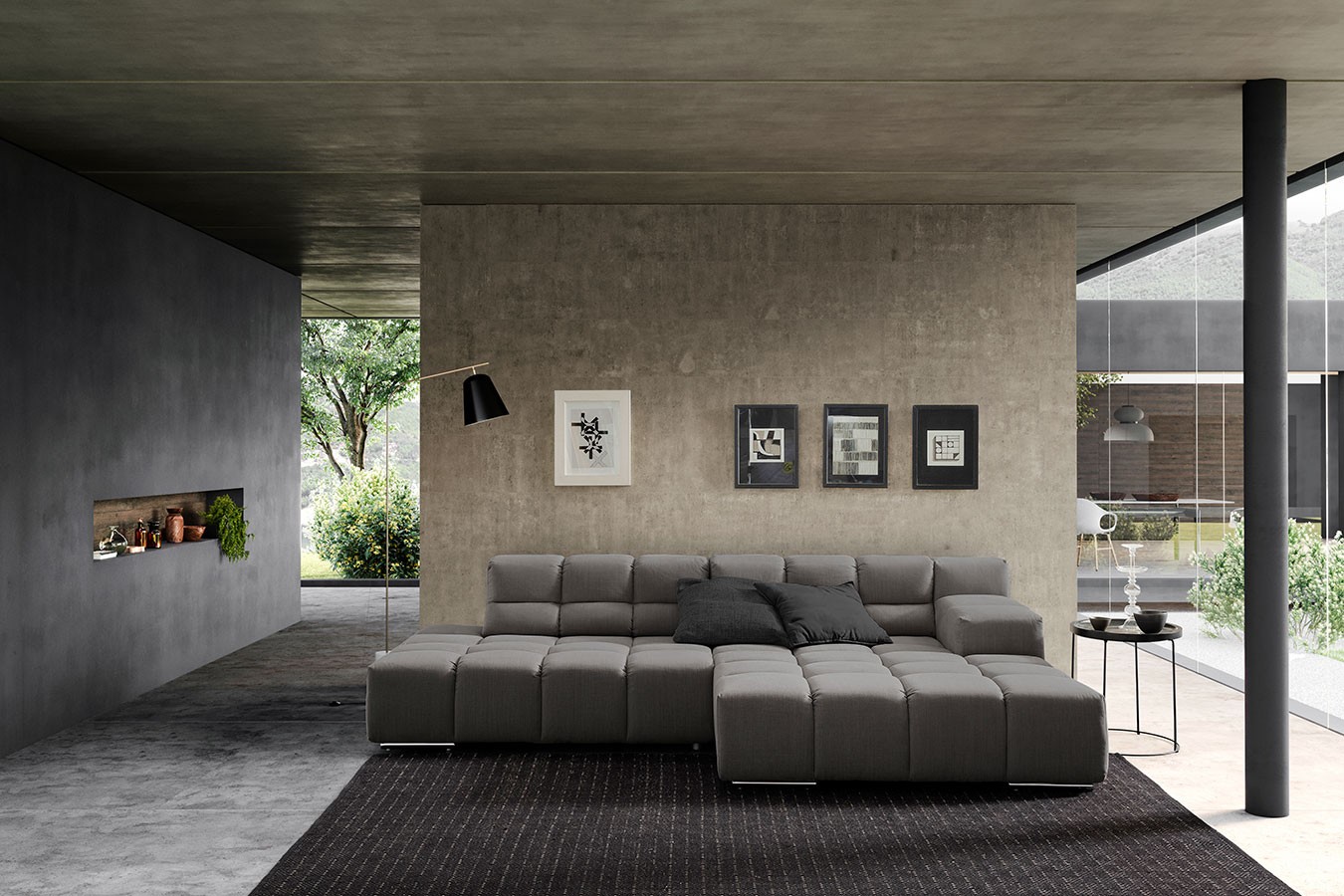 Ecksofa Cube Stoff taupe