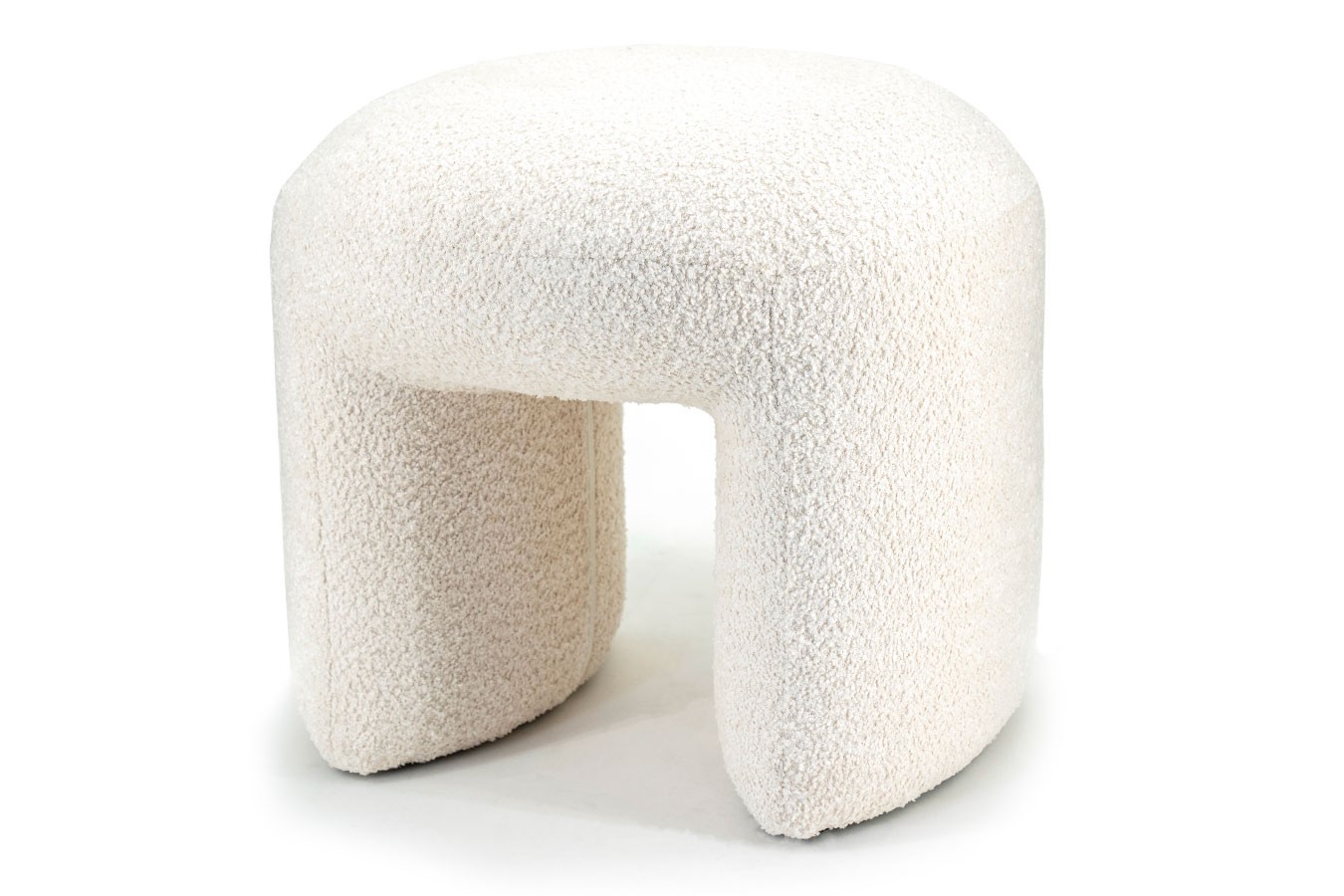 Hocker Loop Boucléstoff weiß