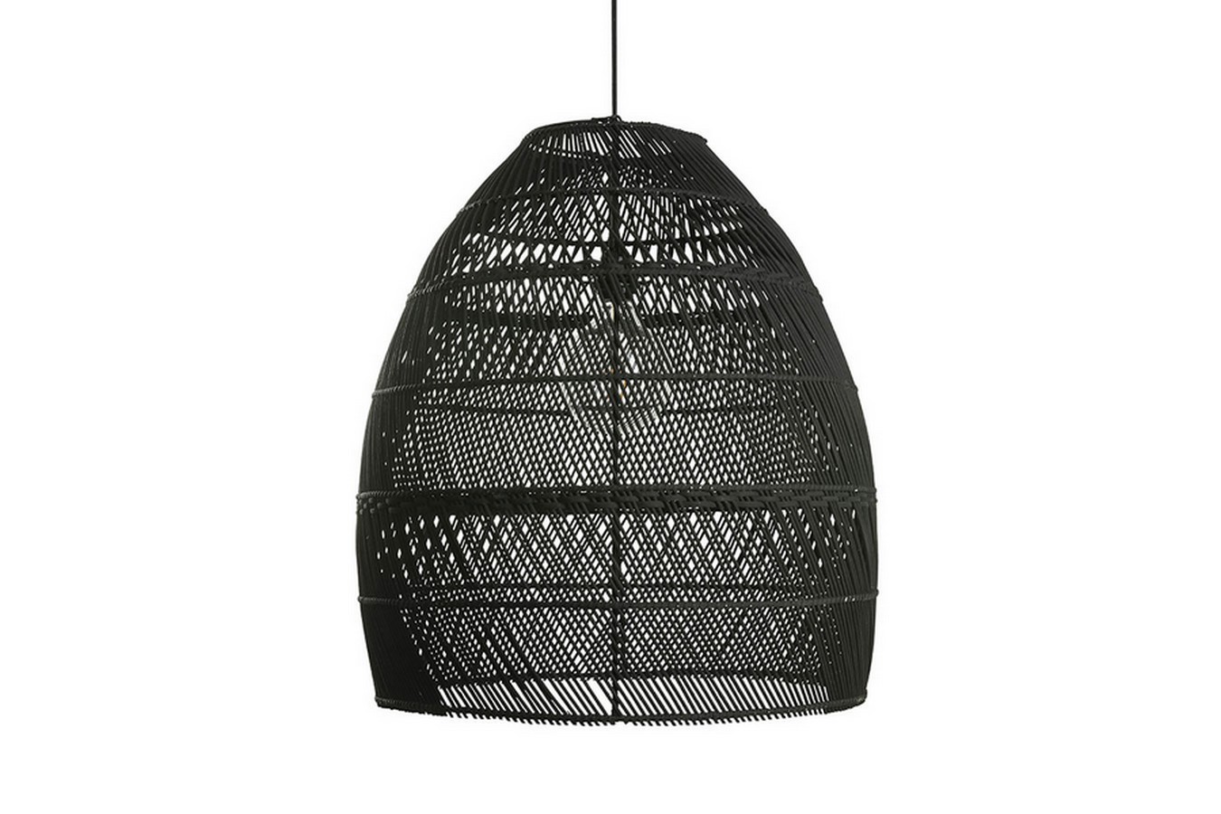 Lampenschirm Luna Rattan schwarz L