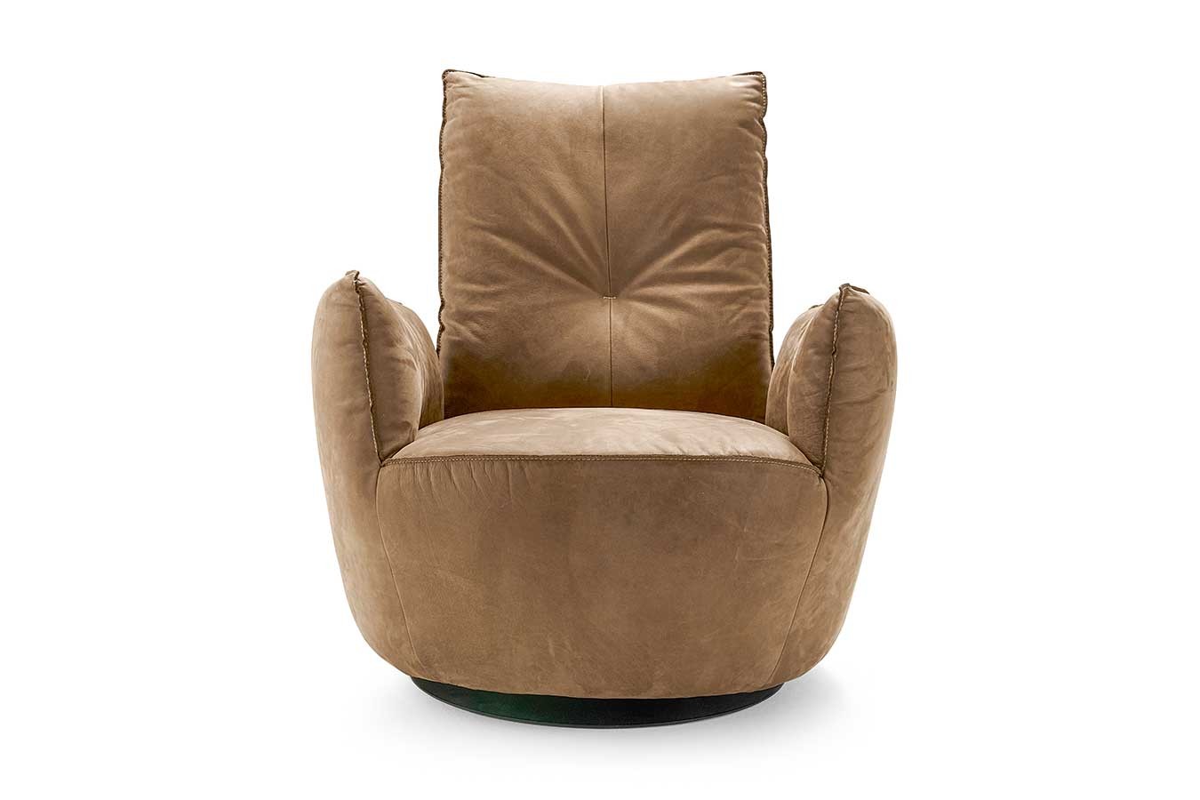 Funktionssessel Blobb Leder beige