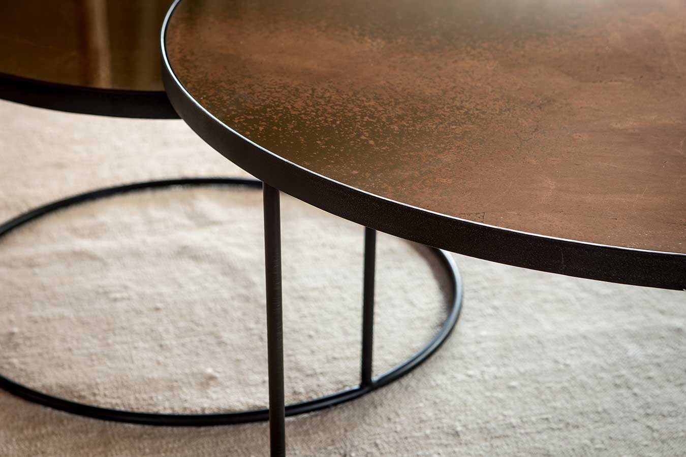 Couchtisch 2er Set Nesting rund bronze