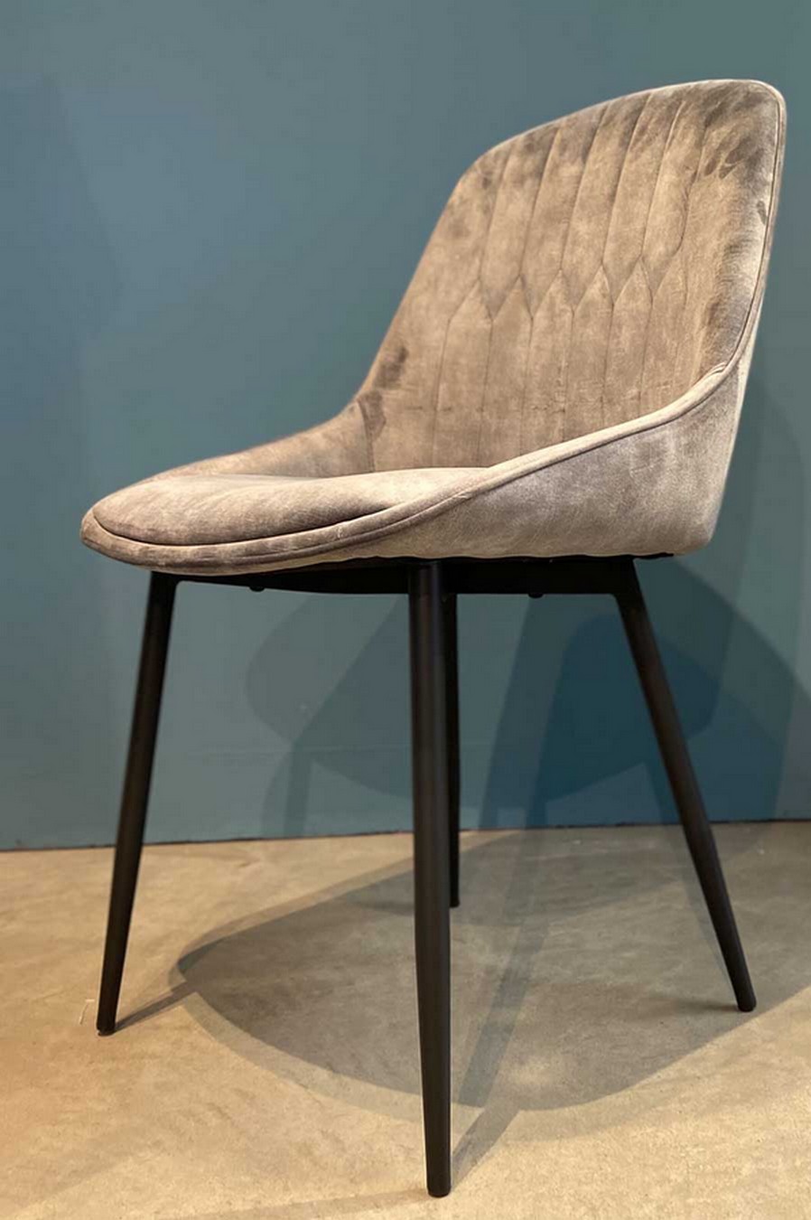 Stuhl JUL Samt Vintage grau
