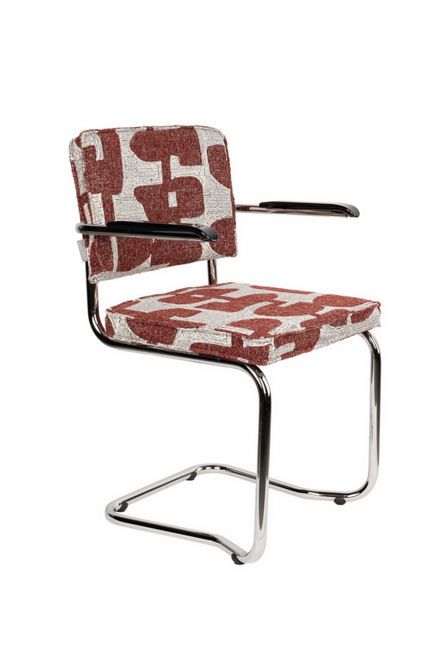 Freischwinger mit Arm King Retro rot weiss