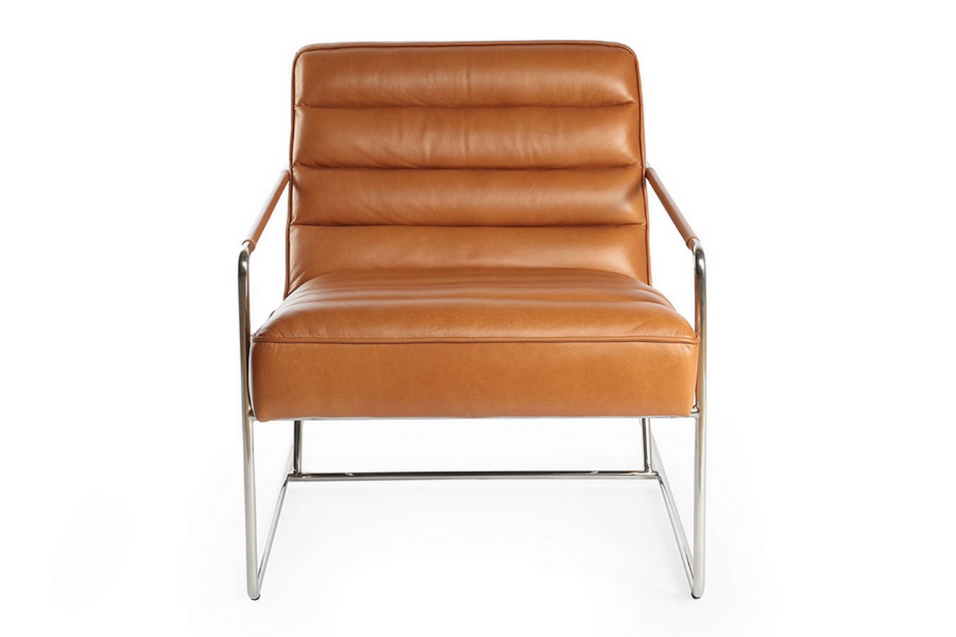 Lounge Sessel Marco Century Leder hellbraun