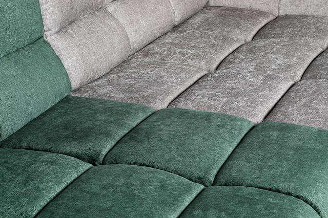 Ecksofa Cube Stoff dunkelgrün grau