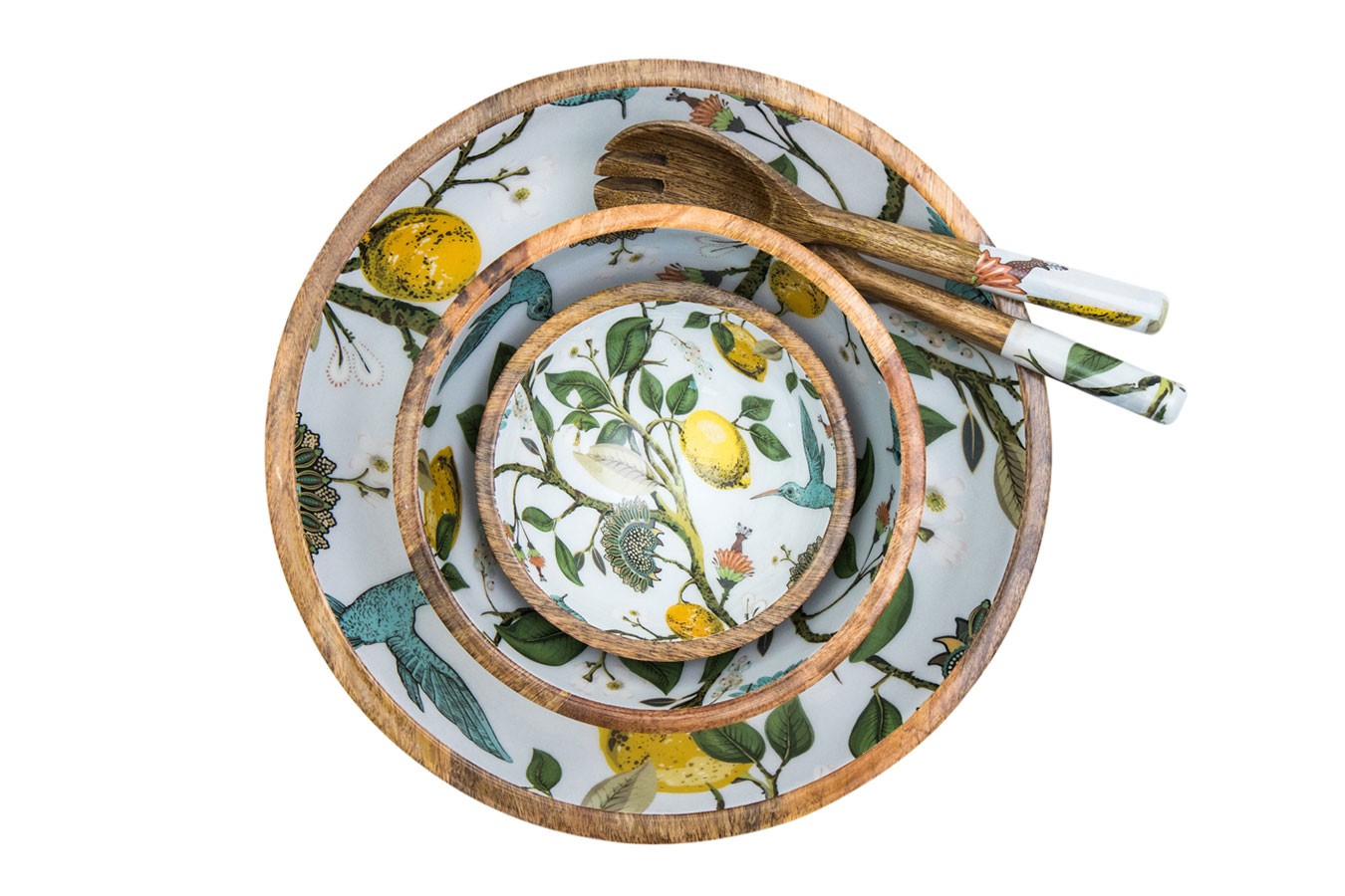 Schale Lemon Bird Mangoholz D 38 cm