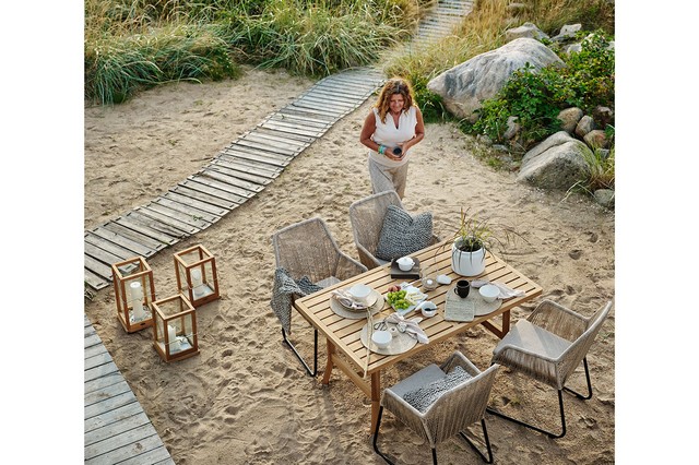 Gartenstuhl mit Auflage Midway beige