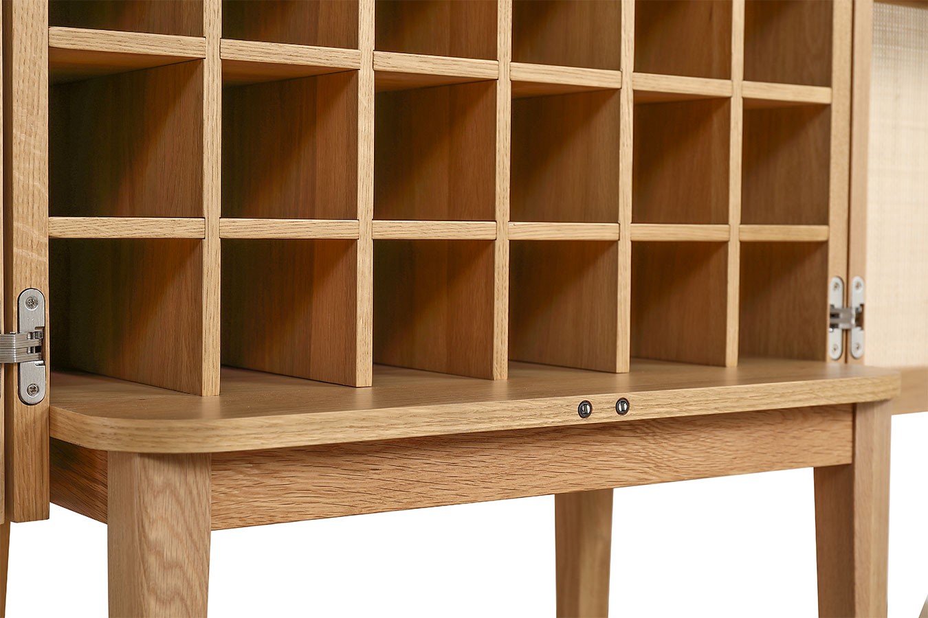Barschrank Vienna mit Rattangeflecht H 162 cm