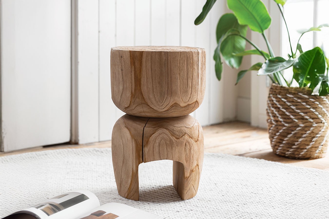 Beisteller Amber recycletes Teakholz natur