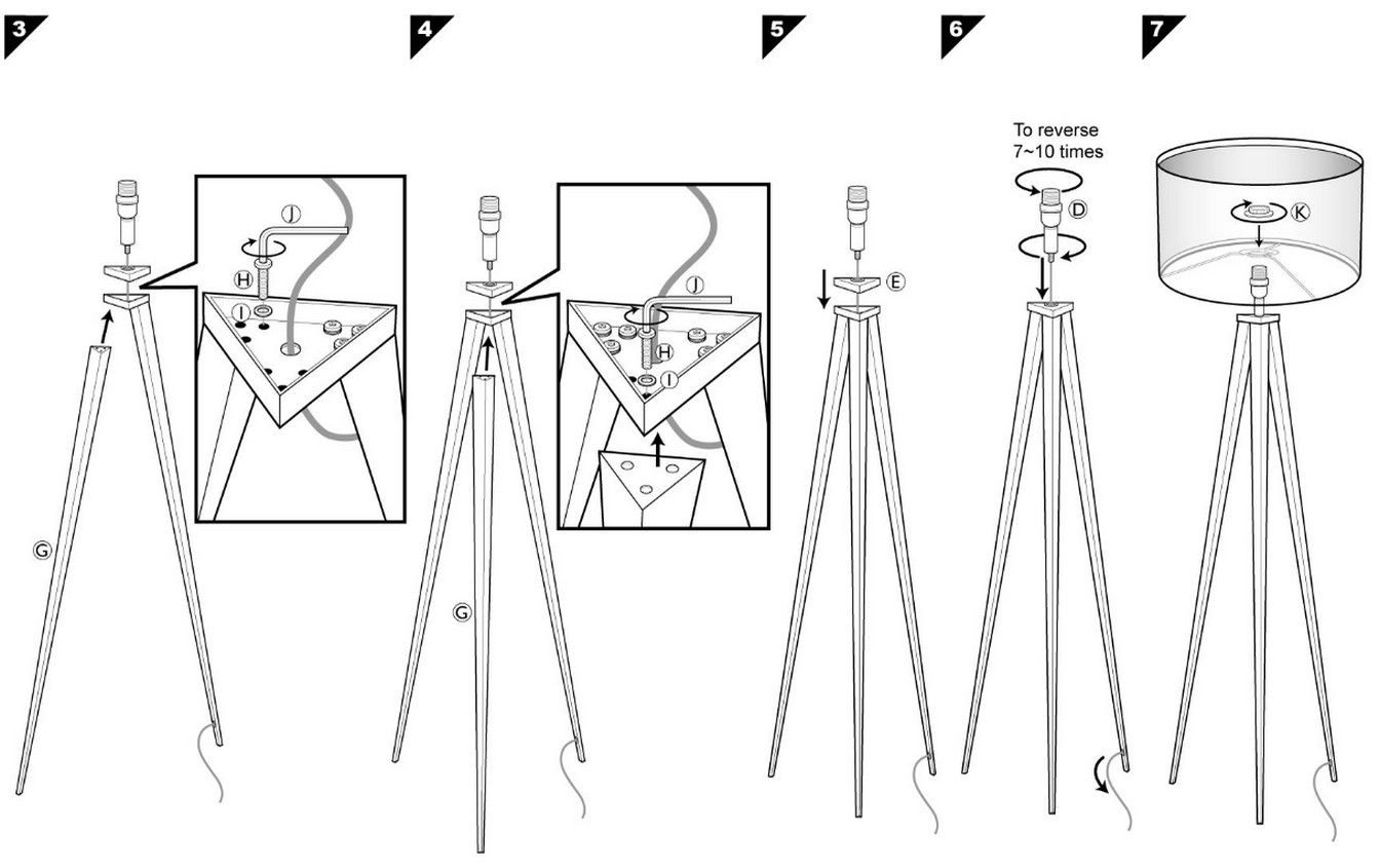 Stehleuchte Tripod schwarz
