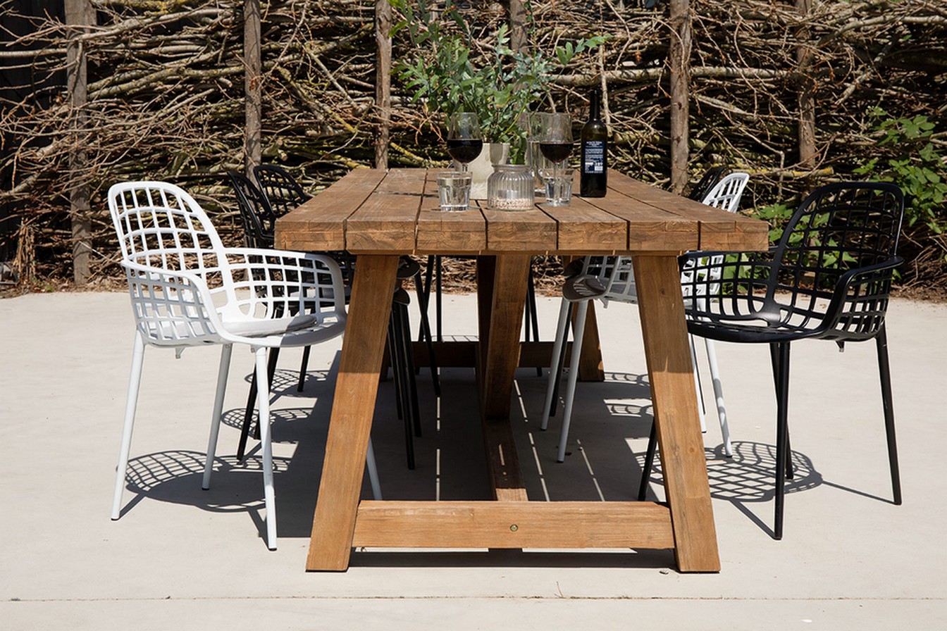 Garten Armlehnstuhl Aluminium weiss