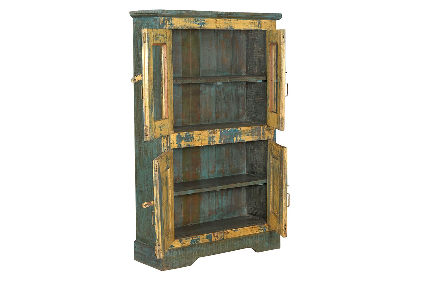 Vitrinenschrank Vintage gelb