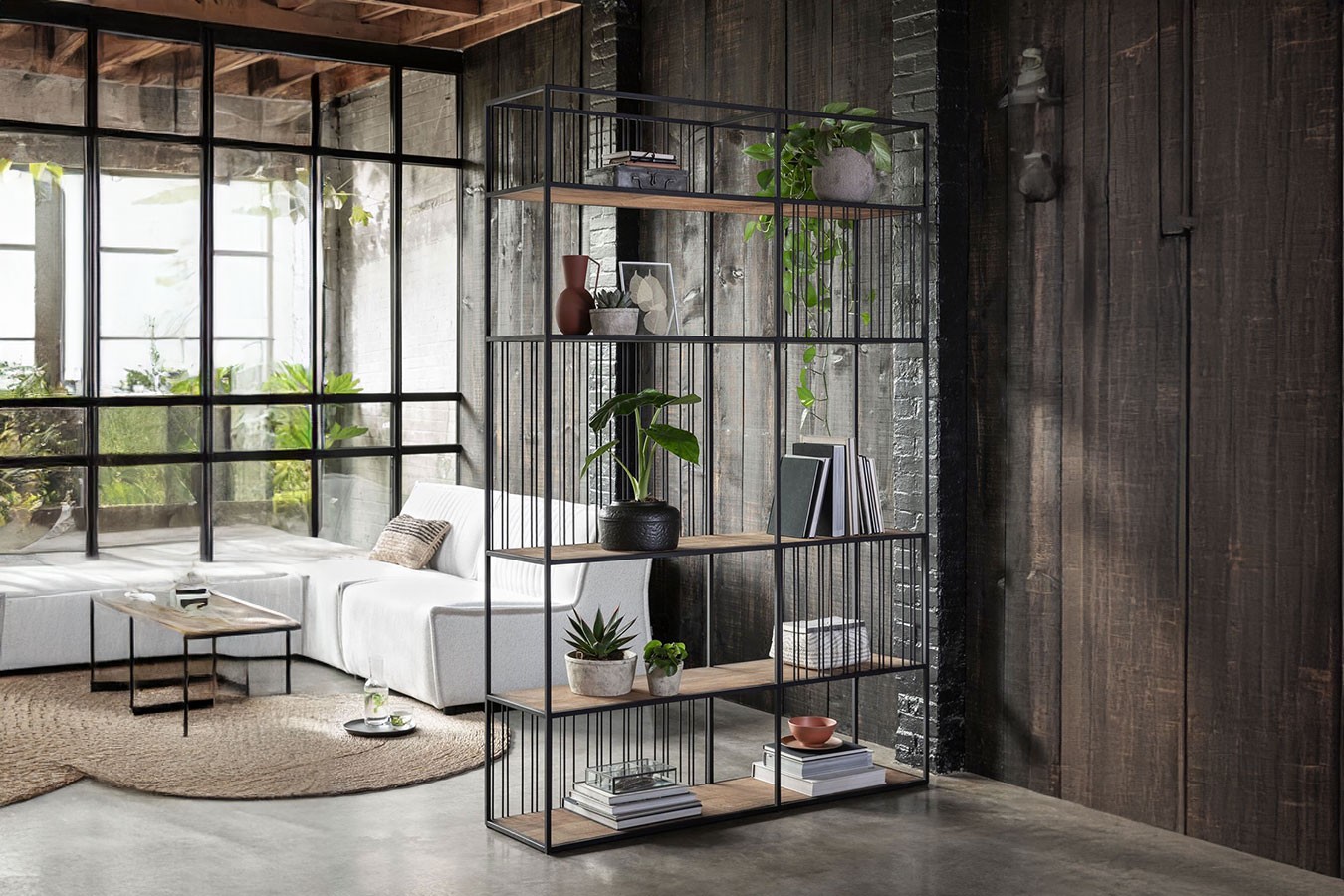 Bücherregal Barra Teak-Metall B 140 cm