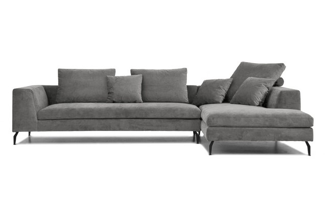 Ecksofa Messina Stoff grau