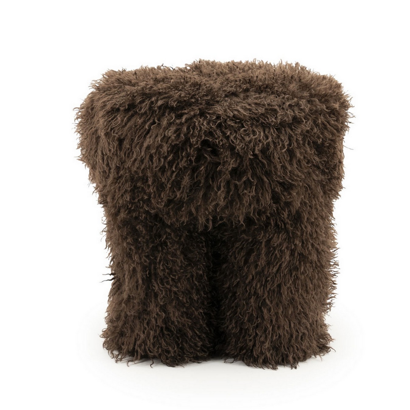 Hocker Doodle mit Fransen dunkelbraun