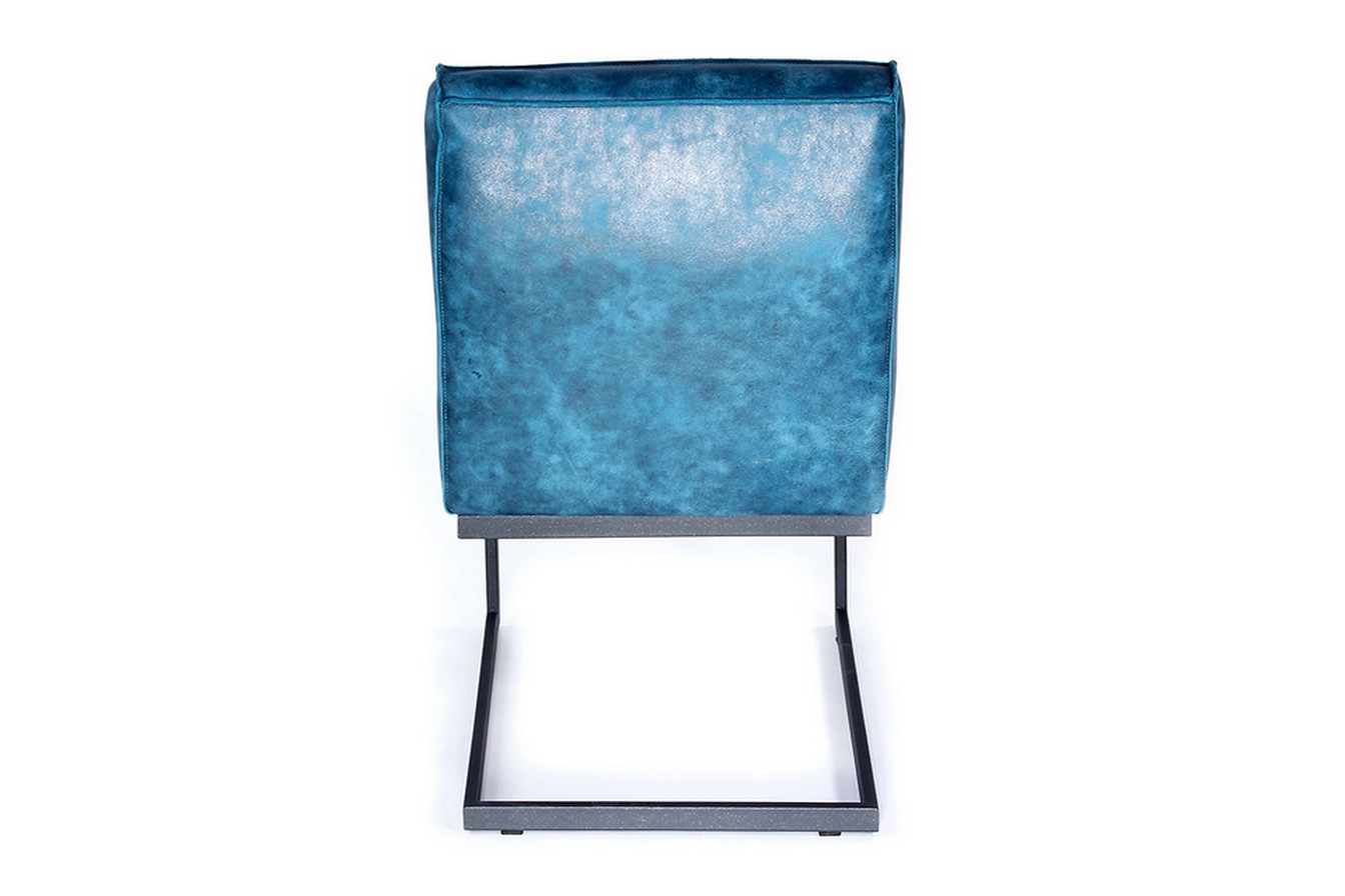 Freischwinger Ora Leder petrolblau