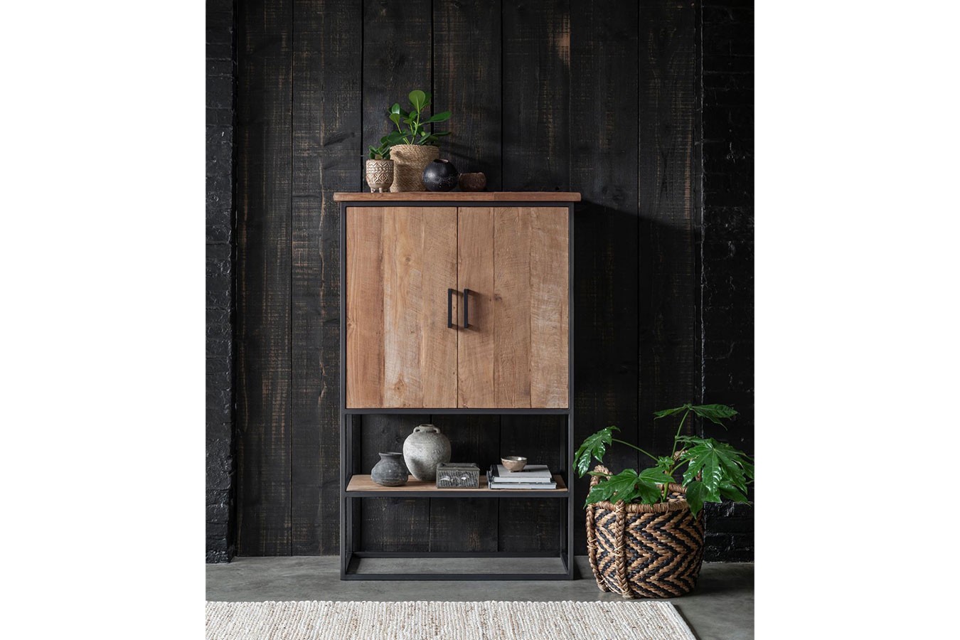Schrank Timeless Teakholz H 140 cm