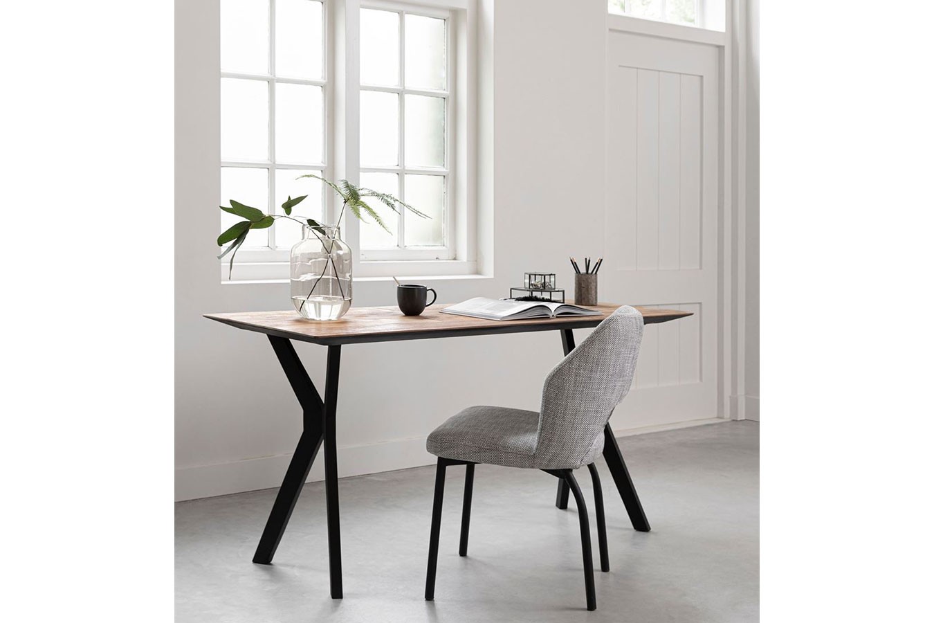 Schreibtisch Metropole Teak Metall B150 cm