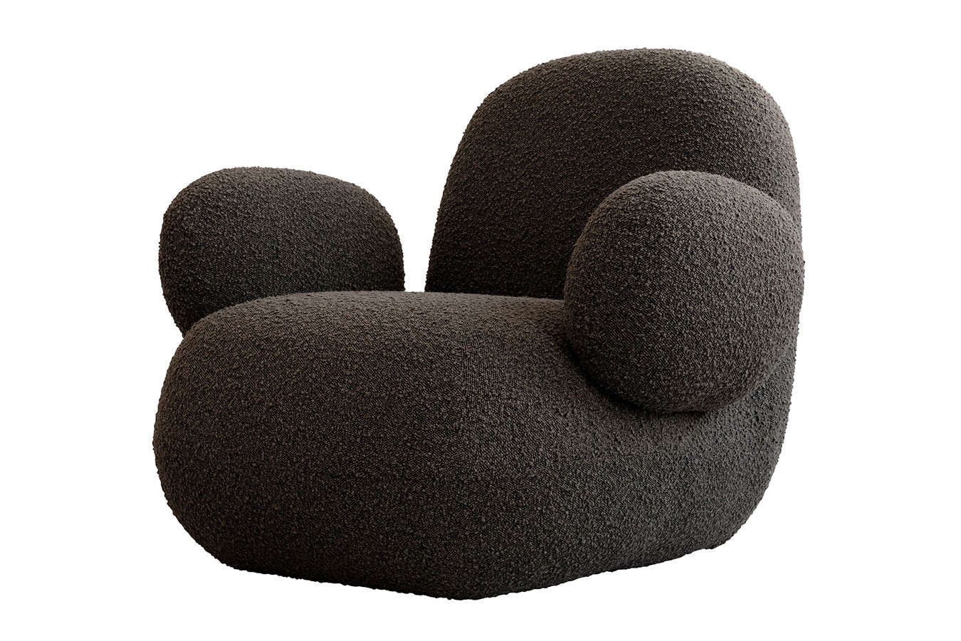 Sessel mit Armlehnen Toe Bouclé dunkelgrau