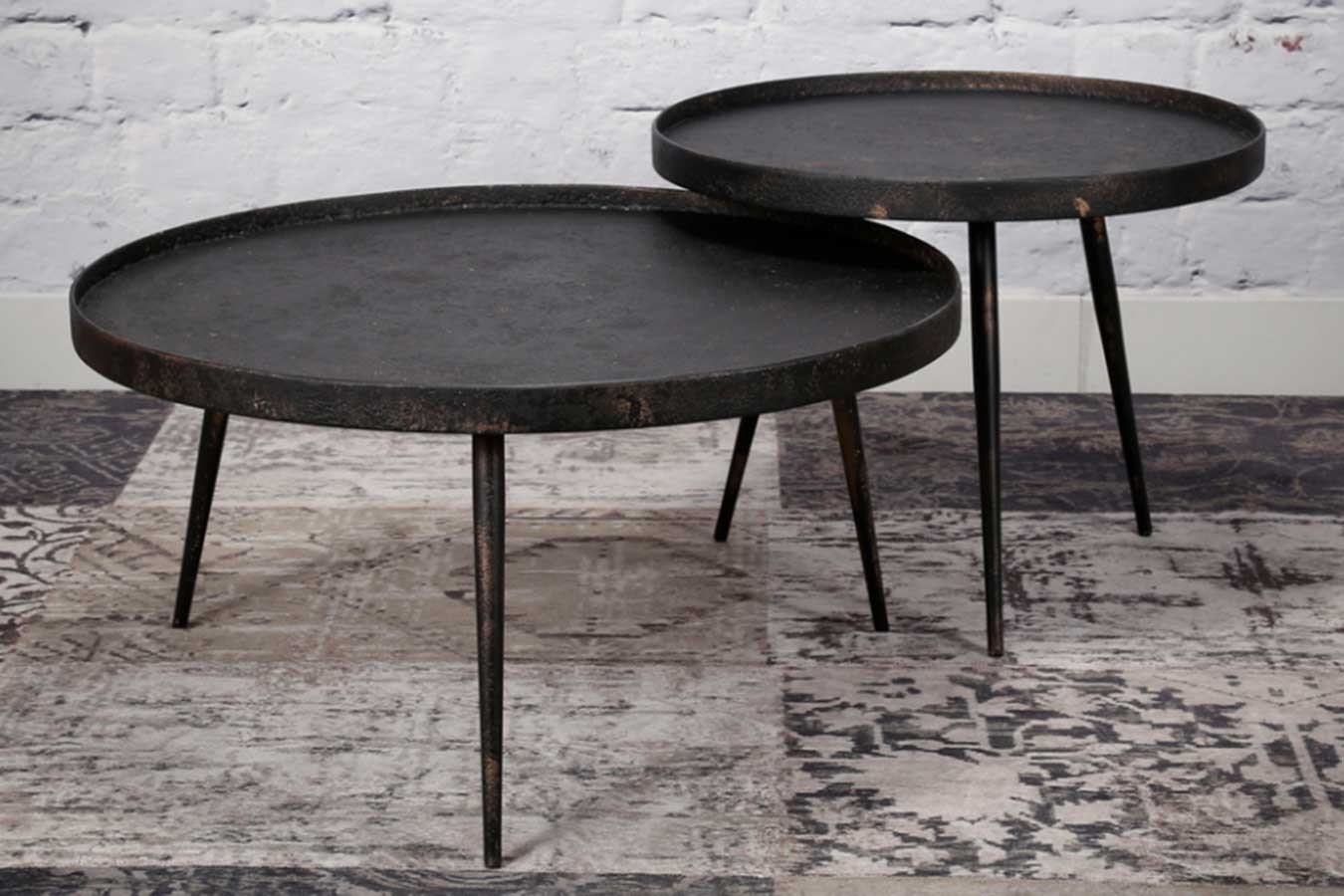 Couchtisch 2er Set Metall grau