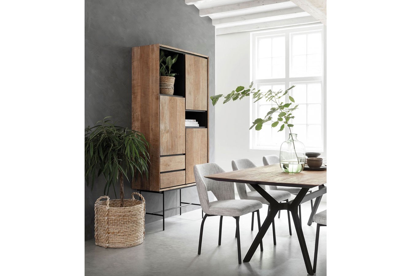 Tisch Metropole Teak Metall B 200 cm