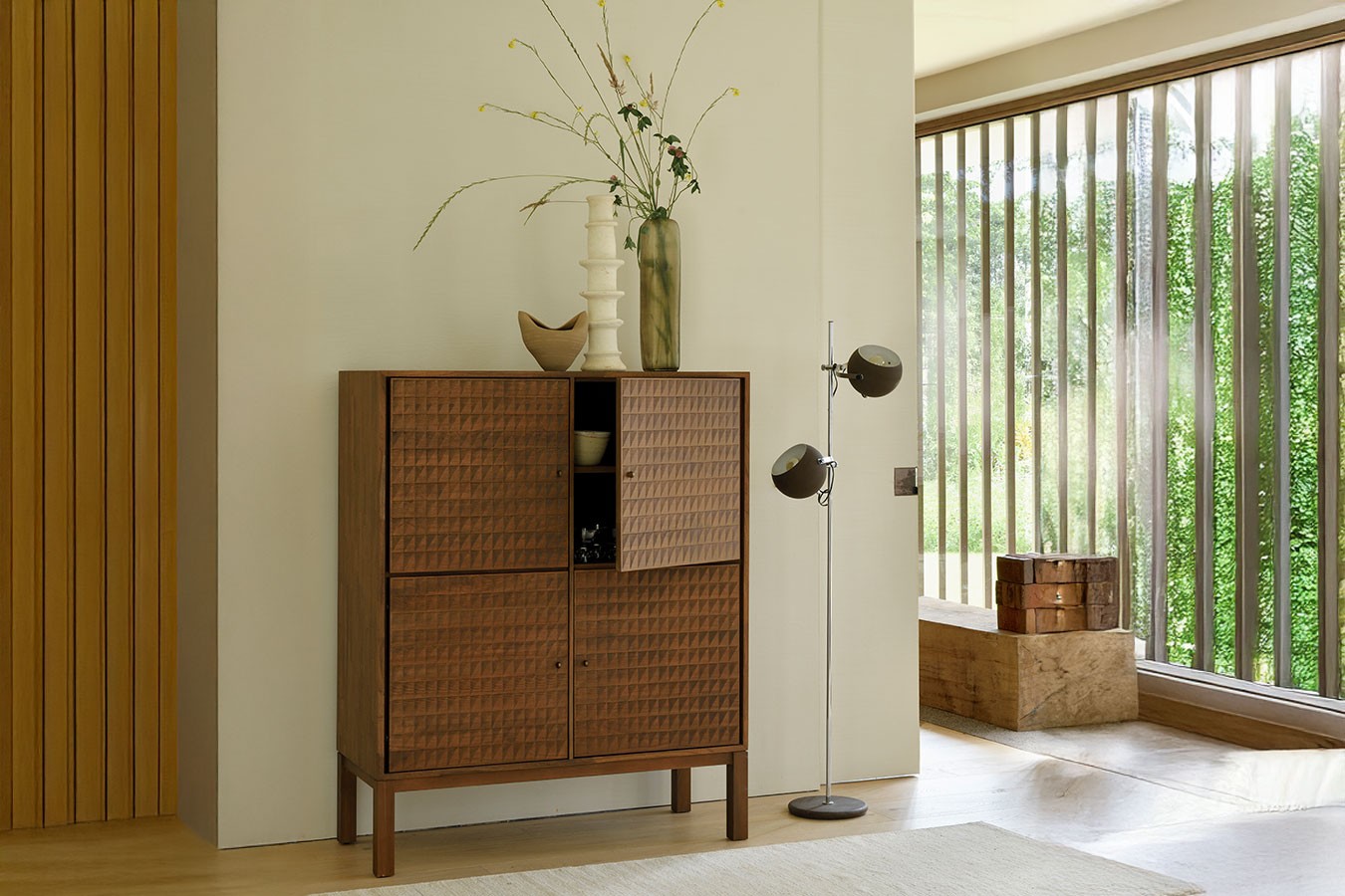 Schrank Sono Teak lackiert B 116 cm
