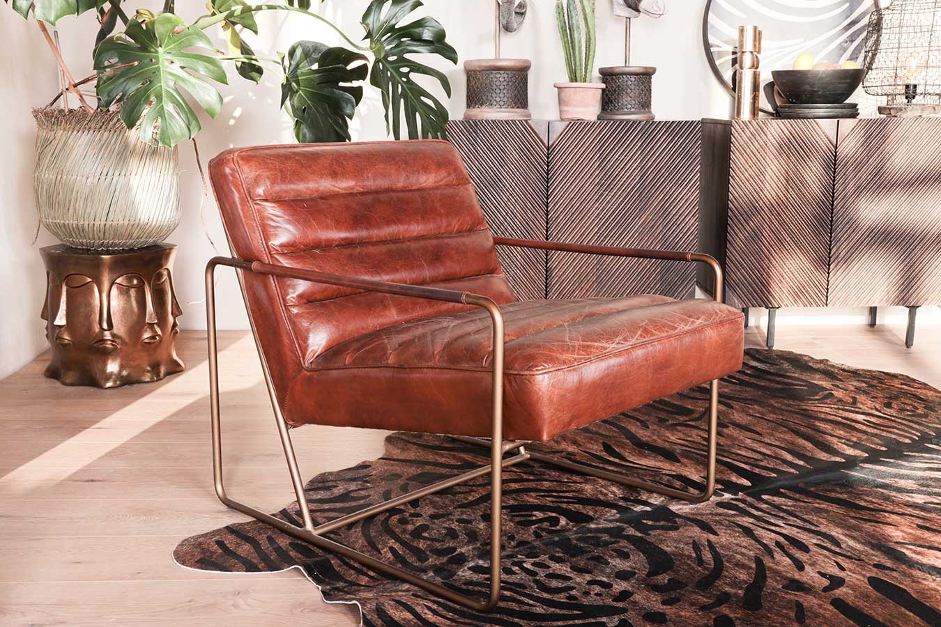Lounge Sessel Marco Century Leder braun