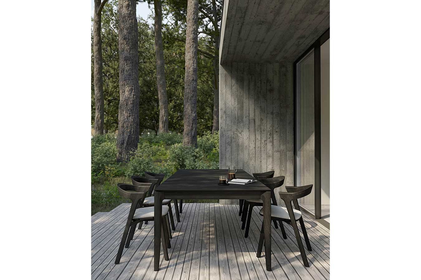 Outdoor Stuhl Bok Teak schwarz