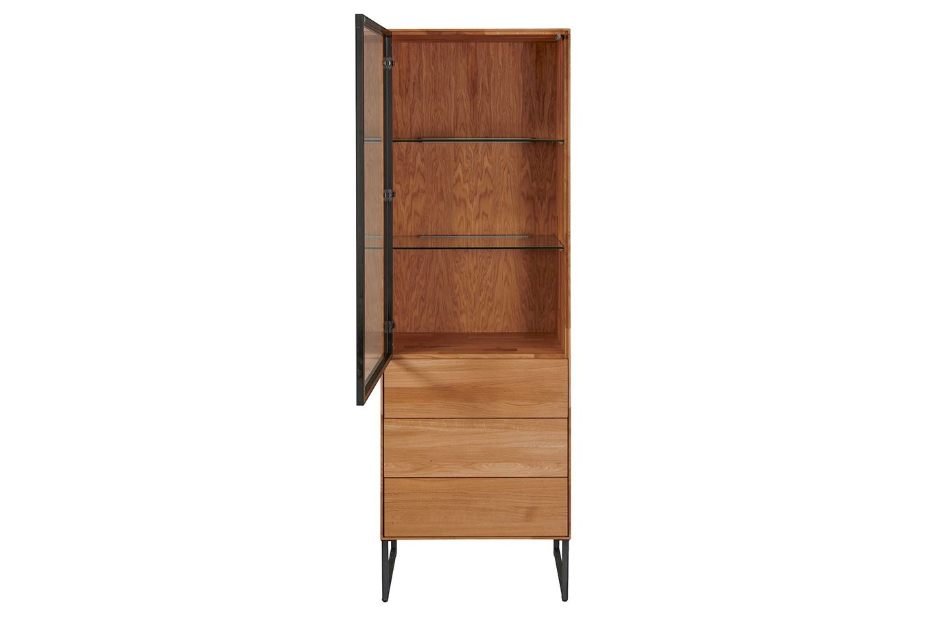 Vitrinenschrank Stirling Eiche B 62 cm