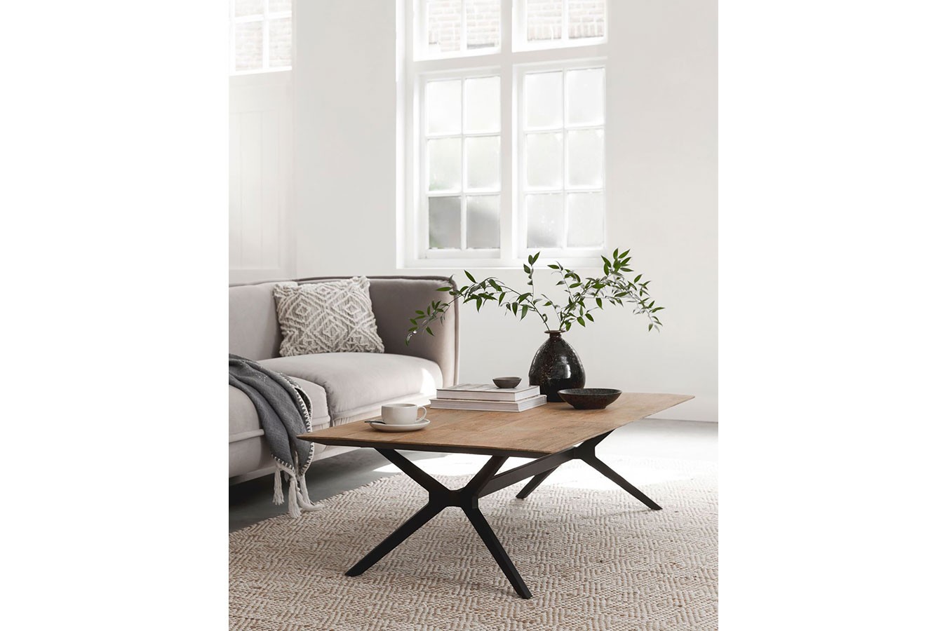 Couchtisch Metropole Teak Metall 130 x 38 cm