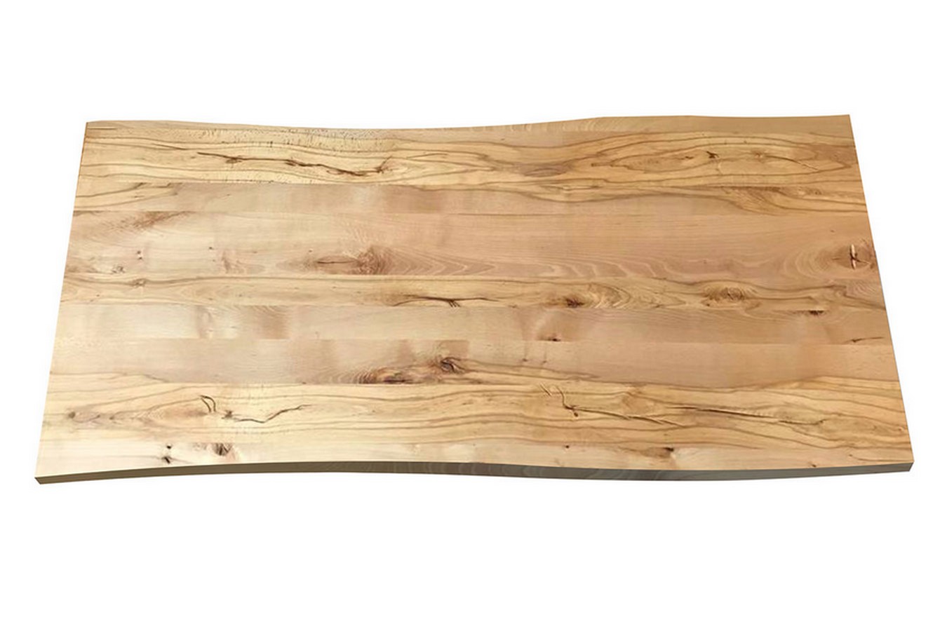 Tischplatte 3 cm astige Wildbuche massiv organische Kante ab 60 cm konfigurierbar