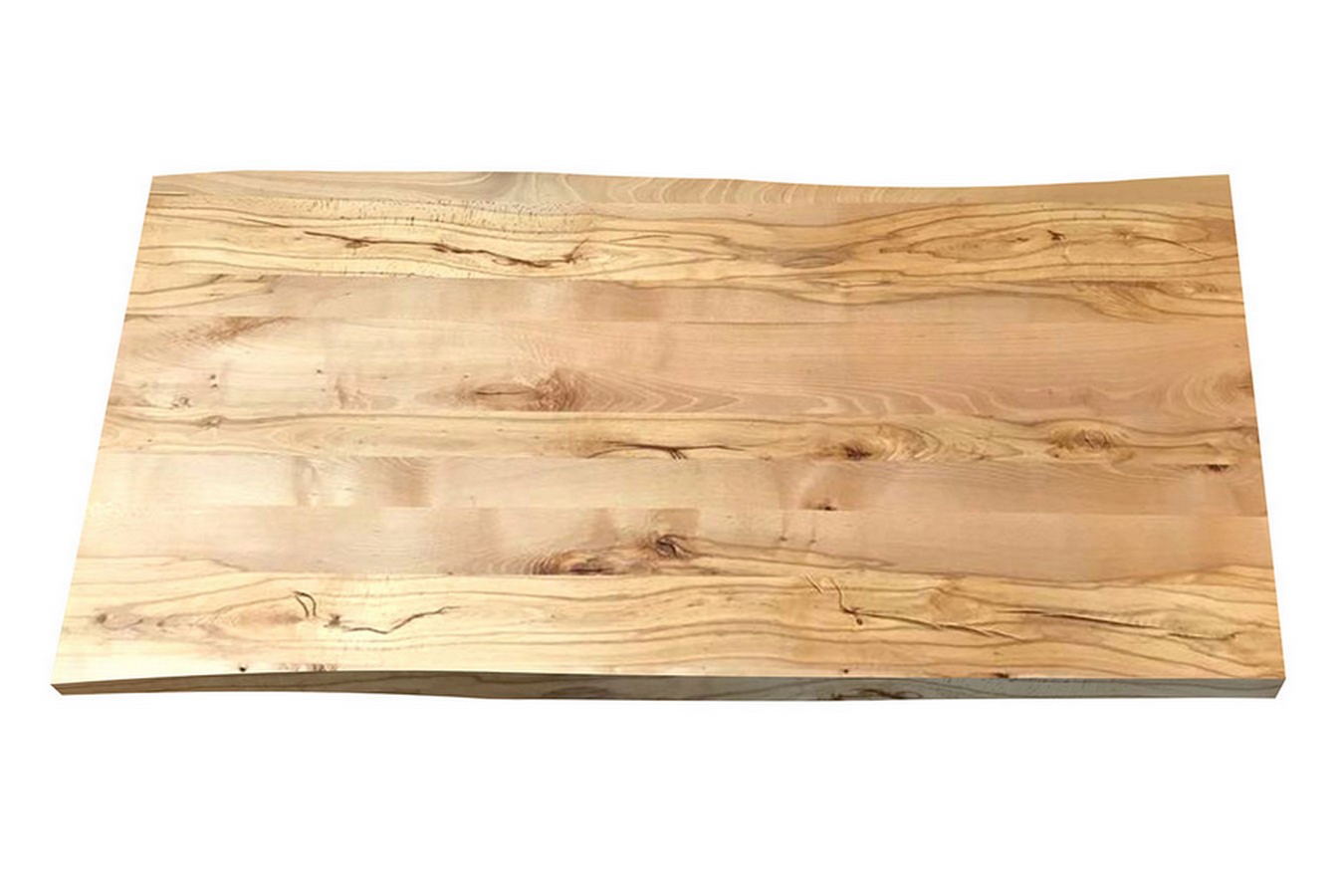Tischplatte 4 cm astige Wildbuche massiv organische Kante ab 60 cm konfigurierbar