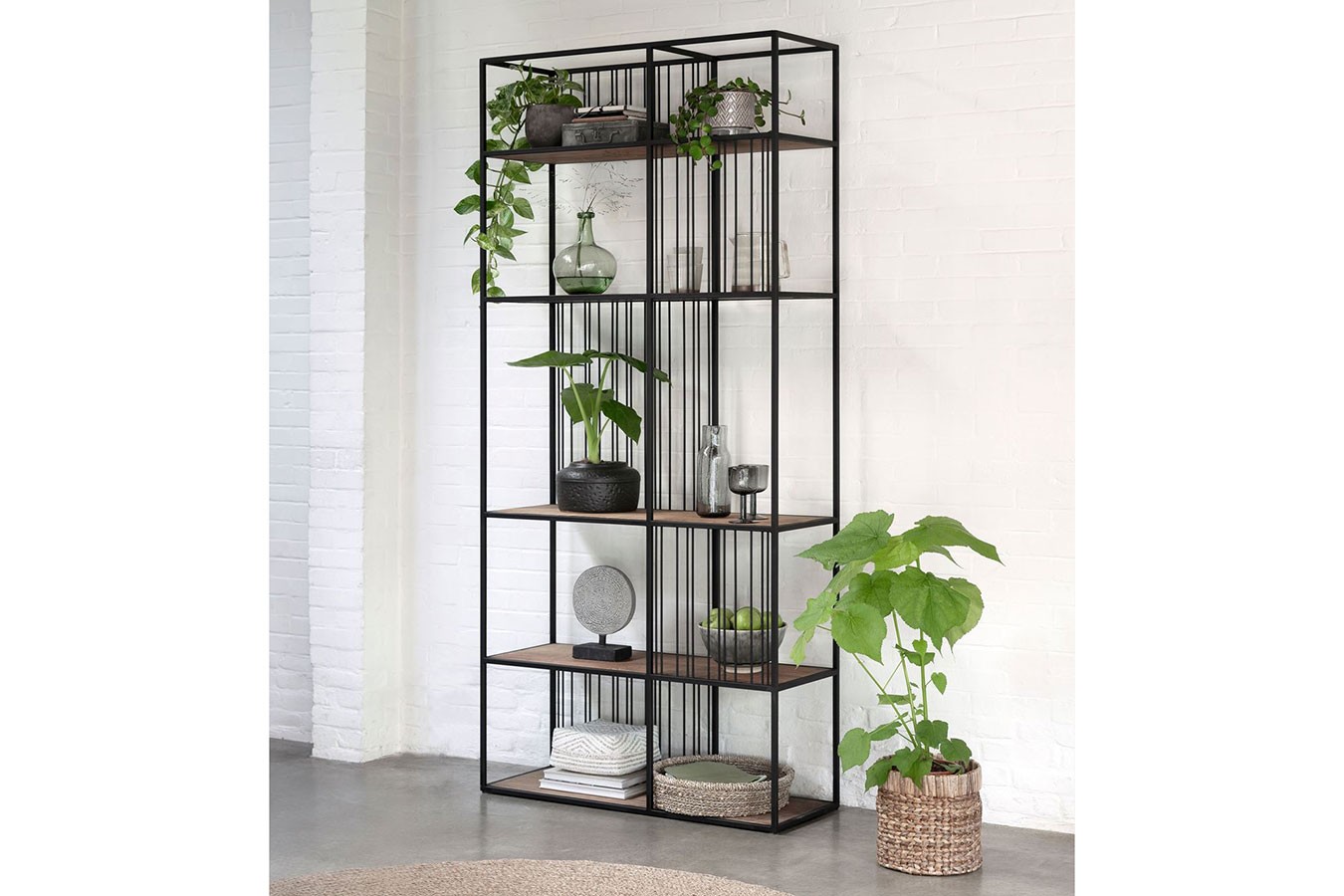 Bücherregal Barra Teak-Metall B 95 cm