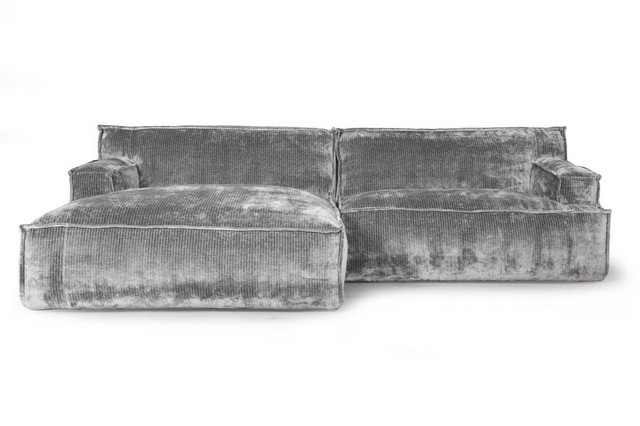 Ecksofa Plantes Cord silber