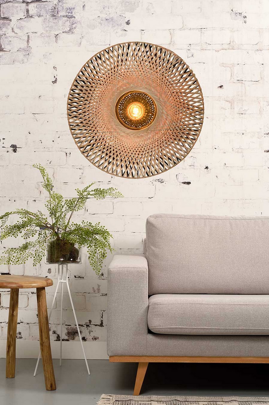 Wandlampe Kalimantan Bambusgeflecht D 87 cm