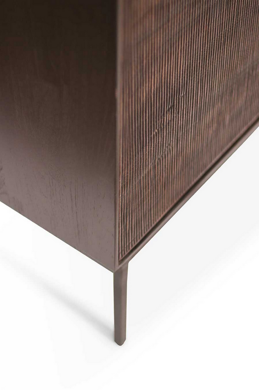 Sideboard Grooves Teak massiv B 152 cm