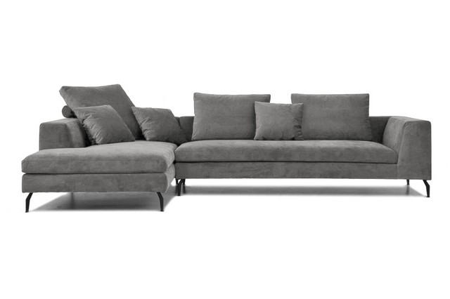 Ecksofa Messina Stoff grau
